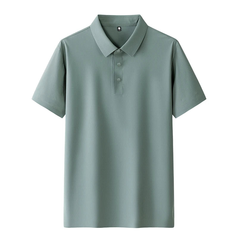 Wholesale High Quality Ice Silk Blank Men's Polo Shirt Summer Fashion Simple Seamless Quick Drying Breathable Golf Polo Shirt