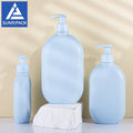 Factory Customized 200ml 300ml 500ml HDPE Blue Solid Plastic Shampoo Bottle with Lotion Pump