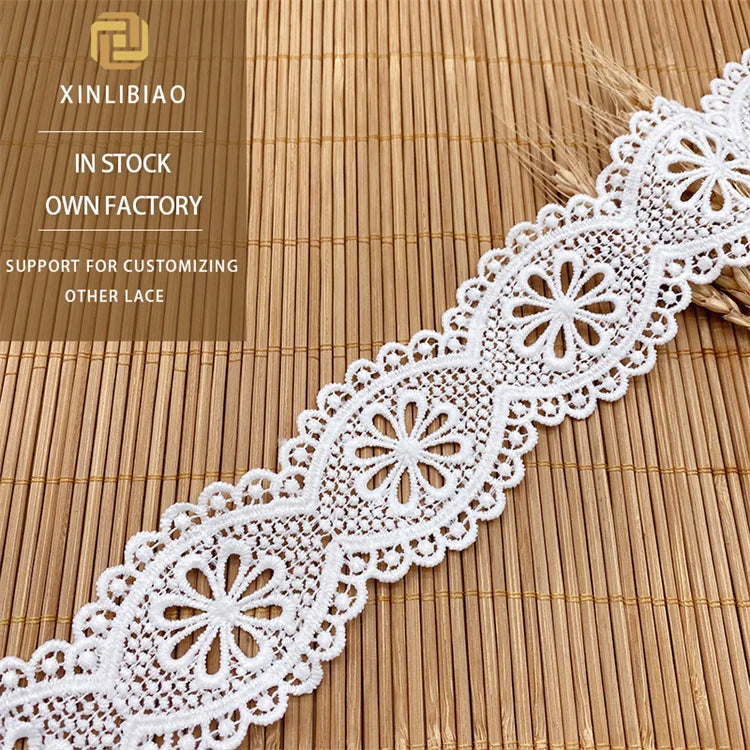 Water-soluble Hollow Lace Embroidered Bar Code Lace Children's Lace Dress Accessories Lace Trim 100% Polyester Bags & Shoes