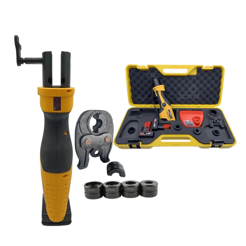 HHYD-1532 Cordless Pro Press Hydraulic Tool Kit Battery-Powered Plumbing Pipe Pliers for Copper Pex HVAC Cable Crimping Tool for