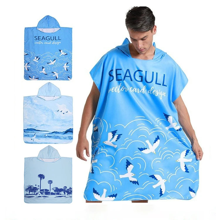 Promotional Products Vacation Polyester Surf Quick Dry Sand Free Kids Poncho Hooded Bath Beach Towel