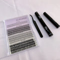Pre Cut D Curl Fan Cluster Eyelashes Diy Lash Extension Kit Private Label Individual Cluster Lashes Diy Segment Lash Kit