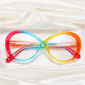 82077 Ladies Anti-Blue-Ray Oval Rainbow Glasses Optical Frames Women Fashion Colorful Spring Frames TR90 Computer Eyeglasses