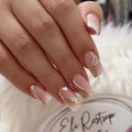 Cheap Artificial Fingernails Hot Selling Manicure Beauty French Style False Gold Glitter Gradient Acrylic Press on Nail