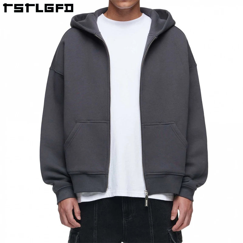 Blank Cotton Heavyweight Unisex Quality Hoodie Zipper Hoodie Manufacturer 400 500 Gsm Oversized Vintage Zip up Hoodie