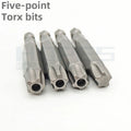 S2 Alloy Five-pointed Star Torx Screwdriver Bits T8 T9 T10 T15 T20 T25 T27 T30 T40 T45 T45 with 1/4 Hex Shank