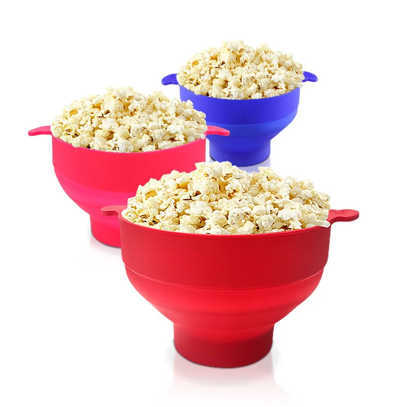 Hot Selling Household Microwave Hot  Air Popcorn Maker Popcorn Popper Making Machines Collapsible Silicone Popcorn Popper