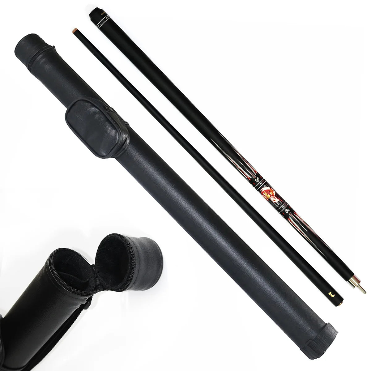 Premium Uni-loc Fast Joint 1/2 Carbon Flexible Tip Billiard Cue Pool Sticks 57inch Multi Colors Promotion 1/2 PU Leather Cue Bag