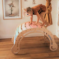Waldorf Rocker Children Gym Equipment Wooden Balance Rocking Chair for Factory Gifts Wooden Waldorf Balance Board