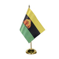 Digital Printed Table Flag Desk Flag Set | 8.5x5.5 in | Printed 300D Polyester with Silver Dome and Base 15" Metal Pole