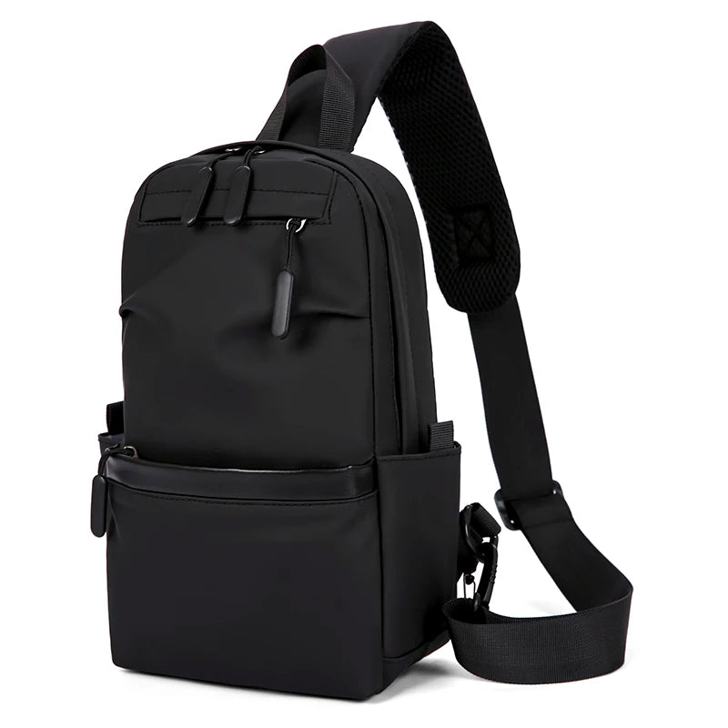 Custom Fashion Waterproof Leather School Messenger Bag Casual Sports Crossbody USB Men's Sling Shoulder Chest Bags