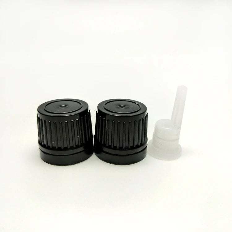 18 410 Essential Oil Bottle with Screw Cap Glass Body Plastic Orifice Tamper Evident Resistant Dropper Lid with Stopper