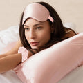 Luxurious 3D Silk Sleep Eye Mask with Extra Deep Eye Cups for Long Lashes Super Soft Cotton Breathable Light Blocking Blindfold