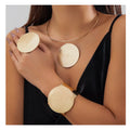 2025 New Styles Fashion Beat Pattern Exaggerated Necklace Bracelets Set for Woman