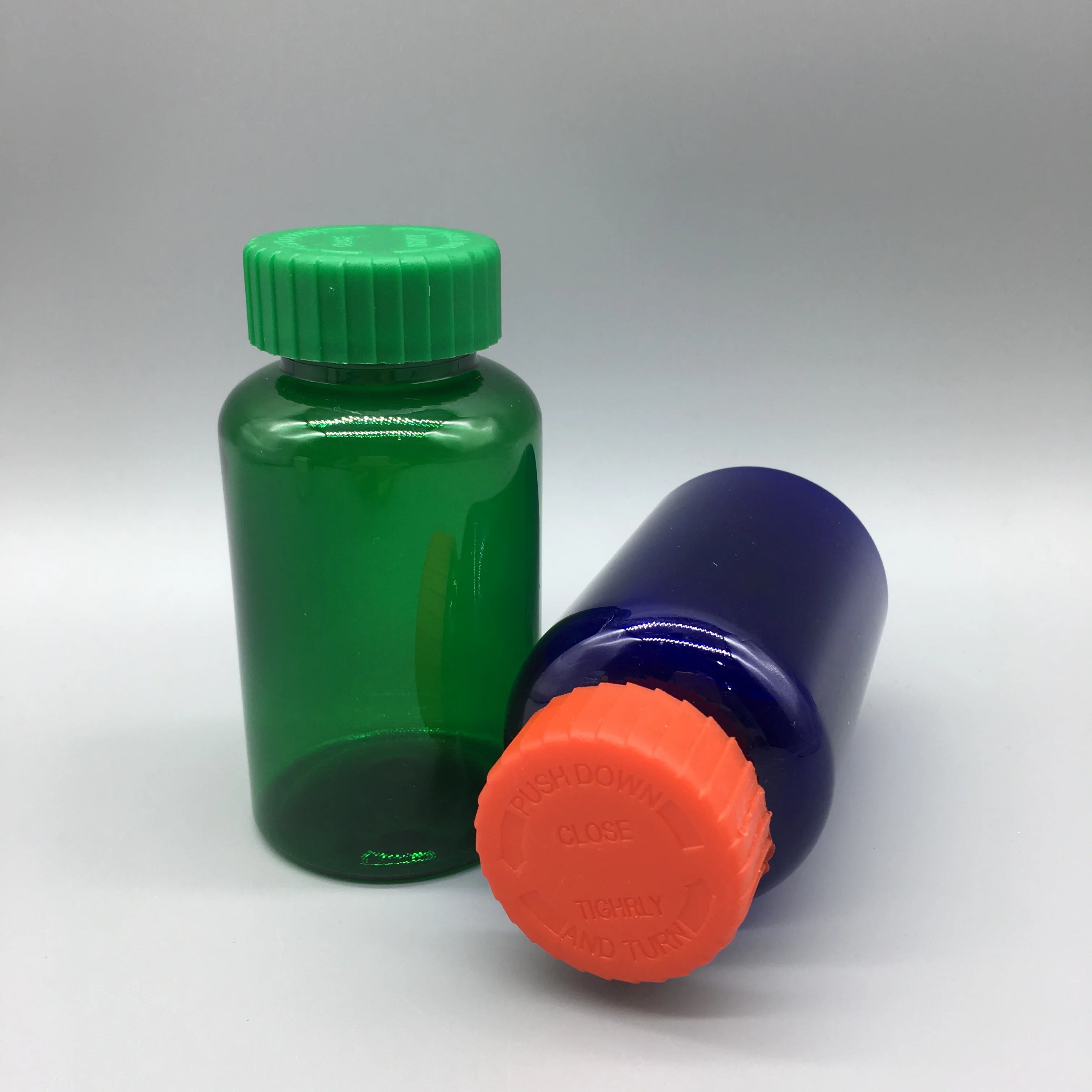 200ml 250ml 300ml Black Amber Blue Green PET Plastic Liquid Medicine Vitamin Pill Capsule Bottles