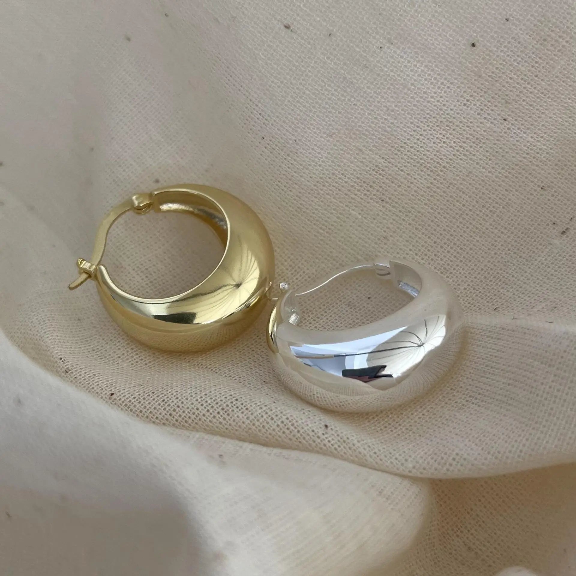 Hypoallergenic Classic Understated and Chic 925 Sterling Silver Chunky Hoop Earrings for Women