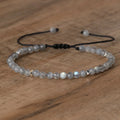 Dainty Moonstone Beaded Bracelet for Women Jewelry Adjustable Natural Labradorite Bohemian Healing Yoga Natural Stone Bracelet
