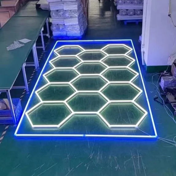 Factory Supply Hexagonal LED Light for Ceiling for Barber Shop Workshop Honeycomb LED Hexagon Garage Lighting Working Light
