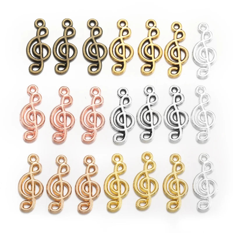 100pcs/bag 7 Colors Musical Note Charms for Earring Clothing Pendants DIY Jewelry Making Handmade Craft 8*20mm P219