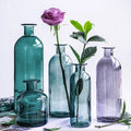 Classic Multicololr Glass Vases Flower Pot Basket Bottles Decoration Home Nordic Dried Transparent Hydroponic Small Bottles Gift