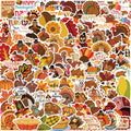 100Pcs  Thanksgiving Turkey Graffiti Stickers Skateboard Guitar Decorative Stickers DIY Waterproof Gift Sticker for Kids