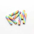 100 Pieces Kawaii 3D Polymer Clay Candy Rainbow Color Sweet 25*5MM Clay Food DIY Craft Accessories
