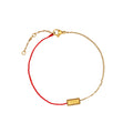 Chris April 316L Stainless Steel 18k PVD Gold Plated Block Half String Lucky Bracelet