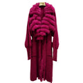 New Design Long Style Knitting Sweater Women Elegant Cardigan With Fox Fur