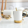 Large Capacity Creative Porcelain Ceramic Mug with Spoon Personalized Fashionable Household Milk Coffee Tea Cup for Men Women