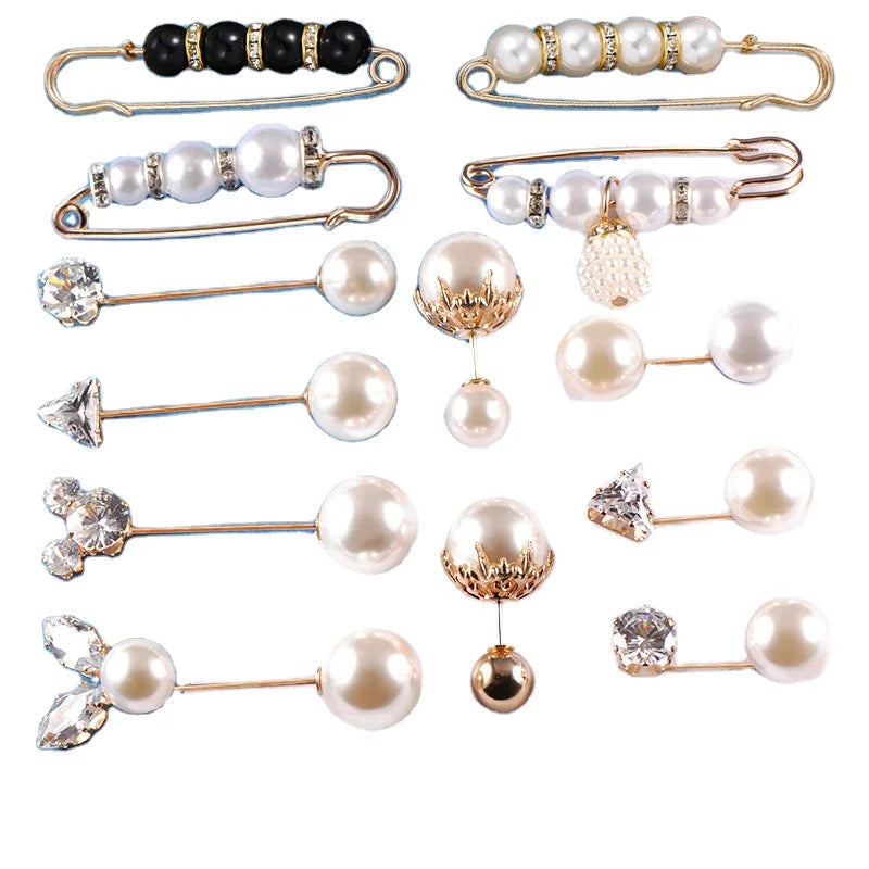 Big Beads Brooch Fashion Clothing Brooches for Women Pearl Lapel Pin Sweater Dress Brooch Pins Badge Buckle Diy Accessories