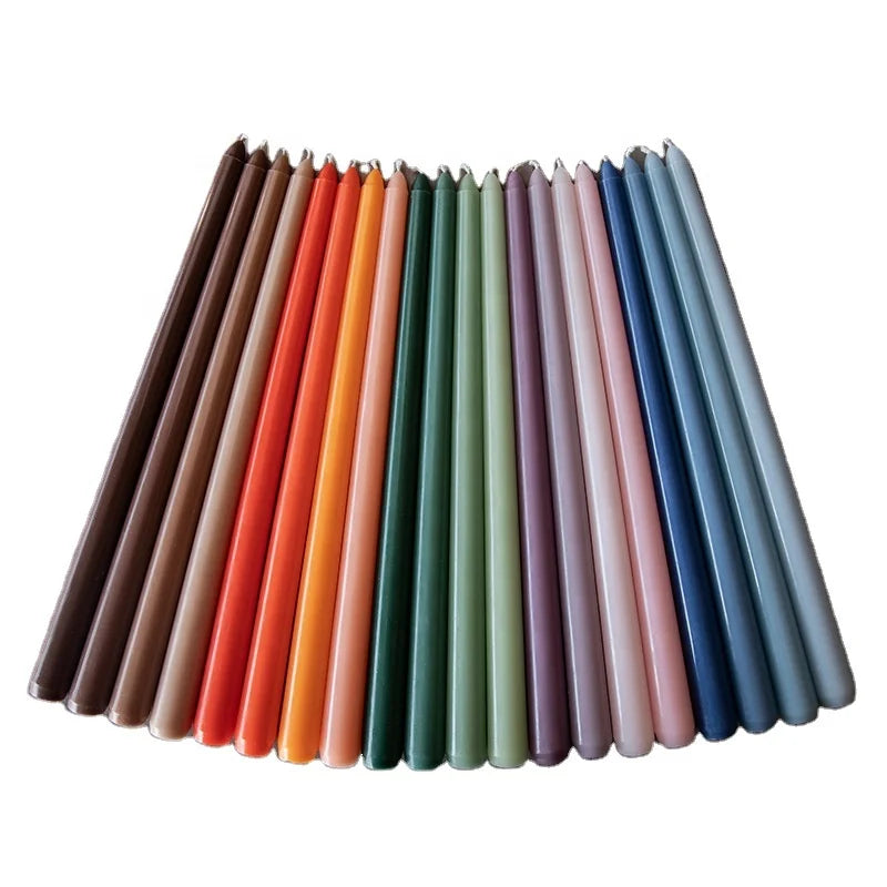 Wholesale 4pcs 12 Inch Color Stick Pillar Candle Set Paraffin Wax Wedding Birthday Parties Holidays Bars Thanksgiving Easter