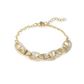 Luxury Gold Cheap Bracelet Bangles Women Chain Cubic Zirconia Crystal Copper Bracelet