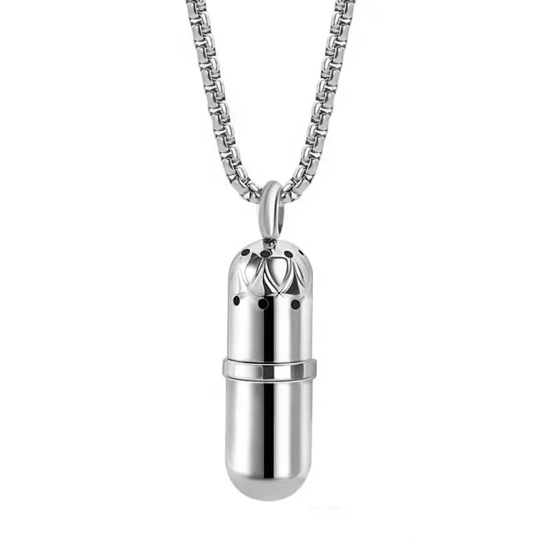 Men's Stainless Steel Perfume Bottle Pendants S.Steel Fancy Punk Jewelry with Necklaces Fashionable Charms Necklace