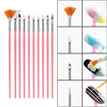 Professional 15Pcs/Set Nylon Fiber Nail Liner Brushes with Plastic Handle in 4 Colors for Manicure Painting and Nail Art MegaBDM