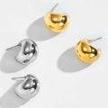 Wholesale Hypoallergenic Exaggerated Jewelry 18K Gold Plated Stainless Steel Chunky Hollow Out Statement Stud Earrings YF3104