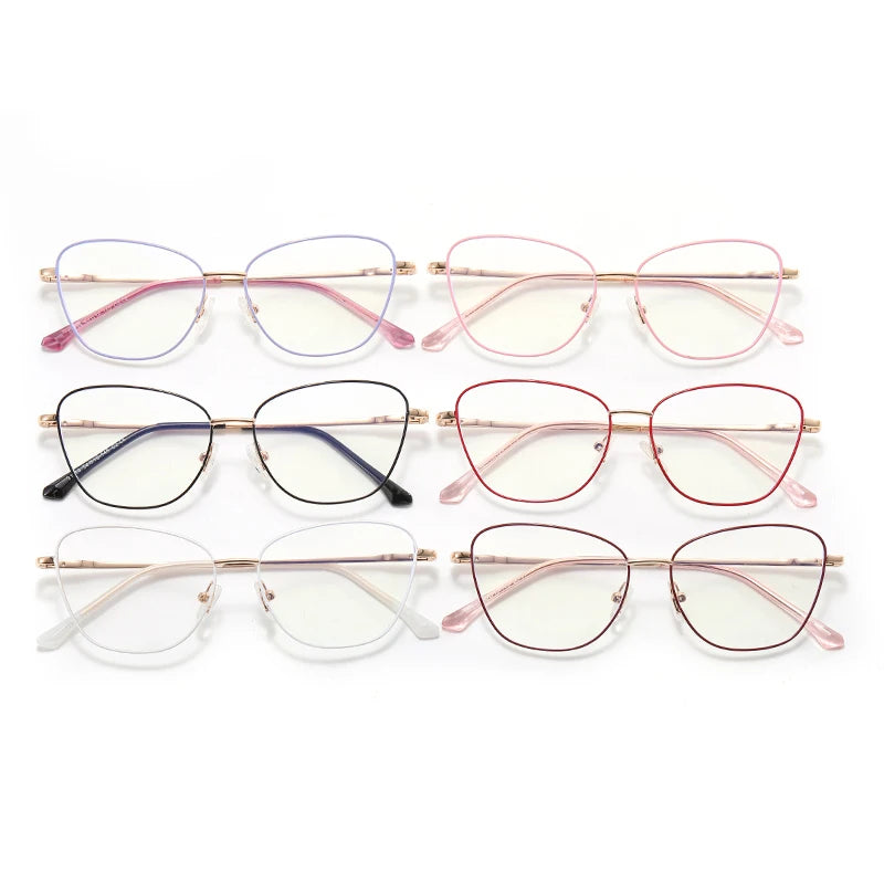 XH91214 1pc Metal Butterfly Frame Blue Light Blocking Vivid Color Fashion Decoration Unisex Eyeglasses Optical Frame