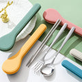 Portable Reusable Stainless Steel Travel Cutlery Set With Case Spoon Fork Chopsticks Flatware For School Camping Student Gift