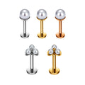 ASTM F136 Titanium 16G Ear Studs Tragus Helix Lobe Pearl Earrings Labret Piercing Lip Nose Ring Fashion Pierc Jewelry