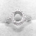 Sterling Silver 7*9mm Semi Mount Ring Empty Frame Blank Support Claw Setting S925 Base Holder Without Center Stone for DIY Inlay
