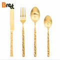 New Arrival Special Handle Stainless Steel Gold Plated Cutlery Set
