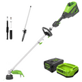 60V 16" Cordless Battery String Trimmer (Attachment Capable) and 10" Polesaw Attachment Combo Kit: 4.0 Ah Battery and Charger MegaBDM