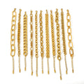 Adjustable 24k Gold Stainless Steel Layered Stacked Cuban Chain Bracelet Snake Link Bracelet Women Men Fashion Jewelry Gift
