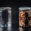 Food Grade PET Plastic Food Can Disposable Round Plastic Jars Container with Sealable Lids