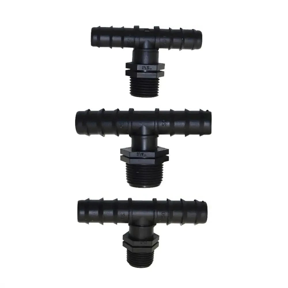 DN16 DN20 3 Ways 1/2 3/4 Inch Threaded Barbed Tee Connectors Barb Connector Hose Fittings