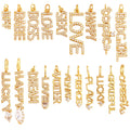 Fine Fashion Inlaid Zirconia LOVE HAPPY LUCKY Letter Charm PendantTrendy Jewelry Necklace Accessories Hand Making Supplies M22