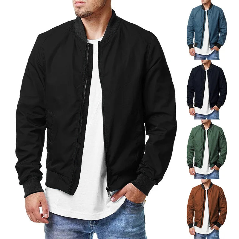 JC-P1 Wholesale Custom European and American New Spring and Autumn Casual Large Size Zipper Men's Jackets