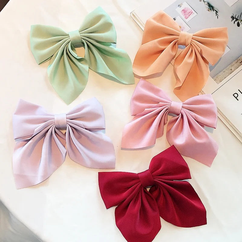 MIO New Fashion Arrival Lovely Hair Accessories Bow Clip Solid Color Butterfly Duckbill Hair Clips for Girls Women