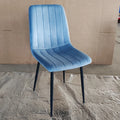 Hot Selling Colorful Kitchen Dining Chairs Fabric Velvet Dining Chair With Black Metal Legs
