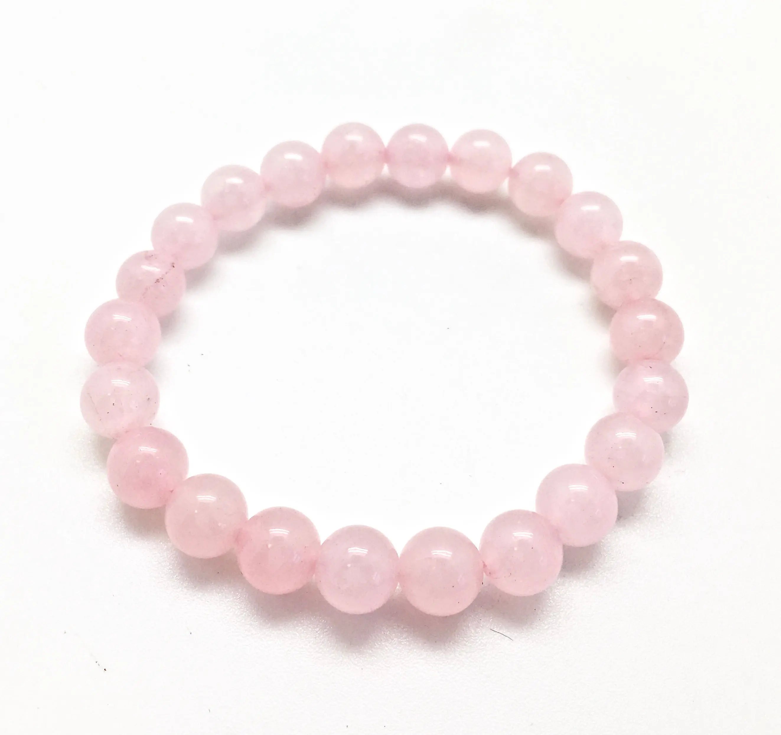 Rose Quartz Crystal Bead Bracelet 8mm Genuine Gemstone Bracelet Promote Love Self-Love Gift for Men and Women