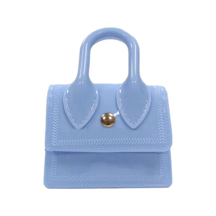 Custom Logo Women Small Trending Fashionable Foldable Waterproof Zipper PVC Clutch Lipstick Key Handbag 2-2.9L